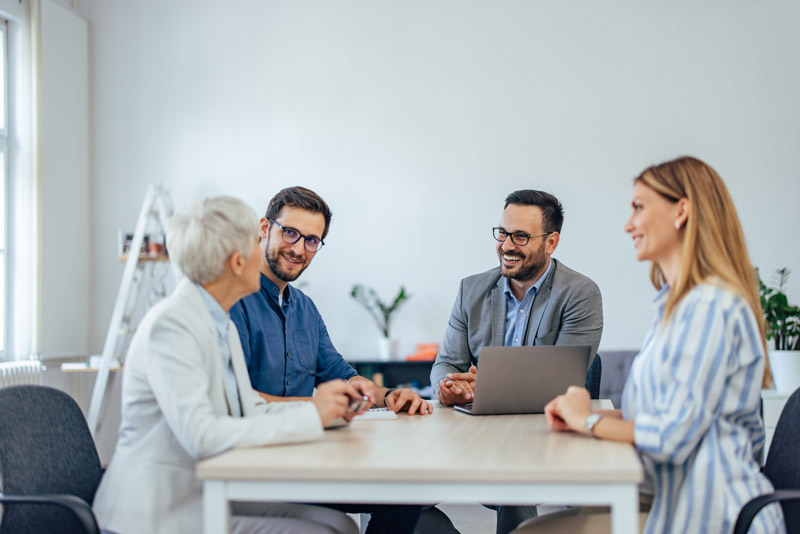 operations team discussing business